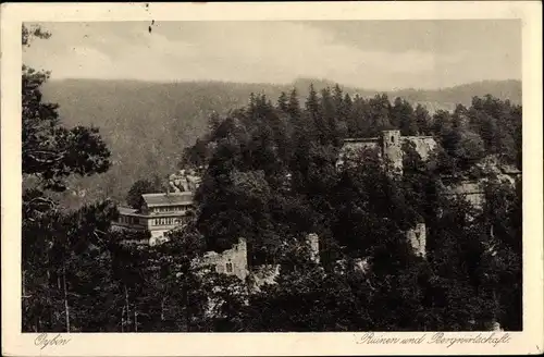 Ak Oybin in der Oberlausitz, Ruinen und Bergwirtschaft