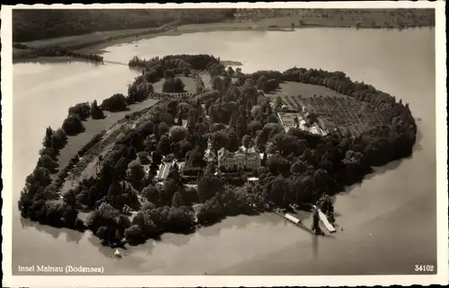 Ak Insel Mainau im Bodensee, Fliegeraufnahme der Insel