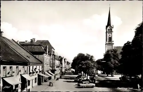 Ak Plattling in Niederbayern, Straßenpartie