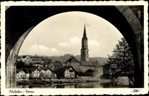 Ak Vilshofen an der Donau Niederbayern, Durchblick zur Stadt