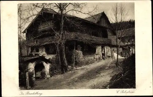 Ak Bradlberg Schöllnach in Niederbayern, In Bradelberg, altes Bauernhaus a. d. Büchlsteiner Gebiet