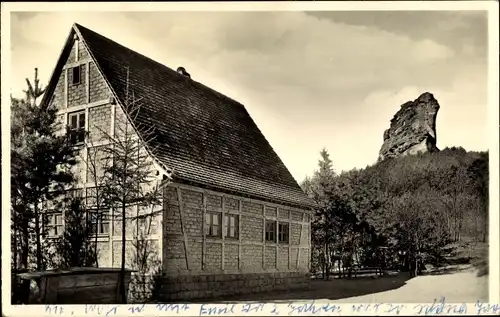 Ak Annweiler am Trifels Pfalz, Kletterhütte am Asselstein