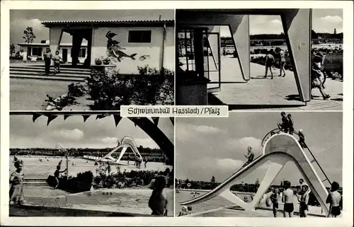 Ak Haßloch Hassloch in der Pfalz, Schwimmbad