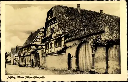 Ak Haßloch in Rheinland Pfalz, Älteste Häuser, Gillergasse