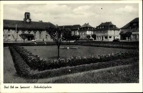 Ak Bad Orb in Hessen, Bahnhofsplatz