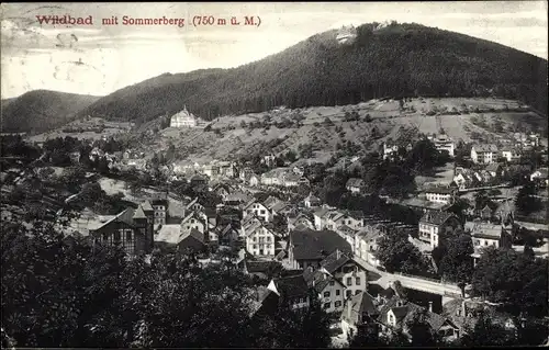 Ak Bad Wildbad im Schwarzwald, Ort mit Sommerberg