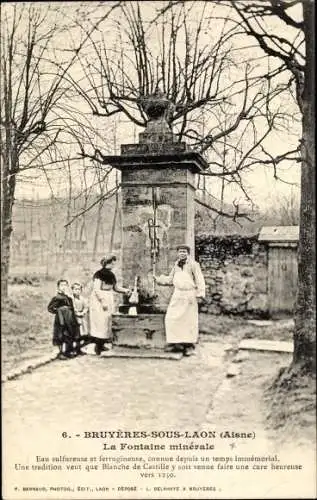 Ak Bruyères sous Laon Aisne, La Fontaine minérale