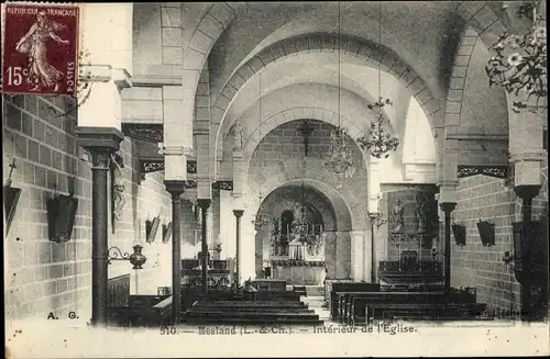 Ak Mesland Loir et Cher, Intérieur de l´Eglise