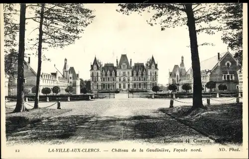 Ak La Ville aux Clercs Loir et Cher, Chateau de la Gaudinière, Facade nord