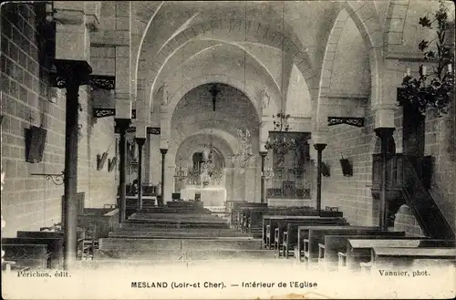 Ak Mesland Loir et Cher, Intérieur de l´Eglise