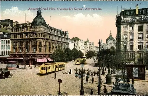 Ak Anvers Antwerpen Flandern, Grand Hotel, Avenue De Keyser