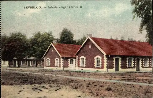 Ak Beverloo Beverlo Beringen Flandern Limburg, Infanterielager, Block B