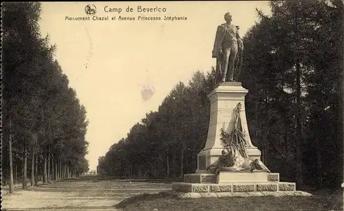 Ak Beverloo Beverlo Beringen Flandern Limburg, Monument Chazal, Avenue Princesse Stephanie