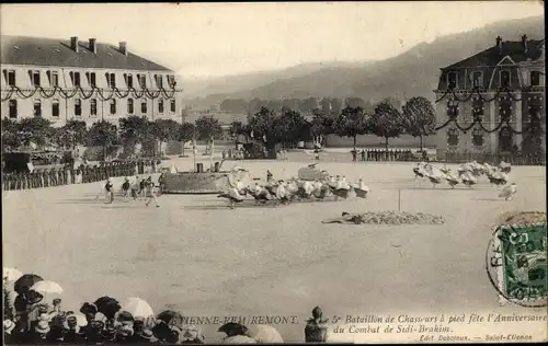 Ak Saint Étienne lès Remiremont Lothringen Vosges, 5e Bataillon Chasseurs a pied fete l'Anniversaire