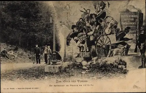 Ak Vosges Frankreich, Les Cols des Vosges, En Revenant de France 1870-1871