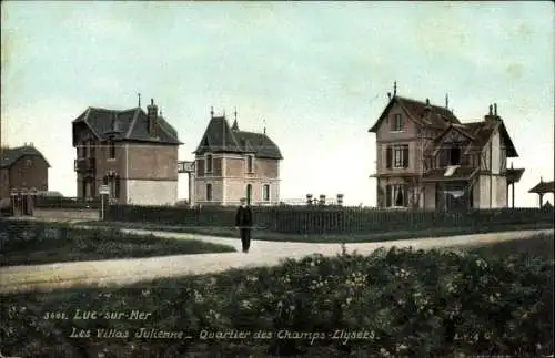 Ak Luc sur Mer Calvados, Les Villas Julienne, Quartier des Champs Elysees