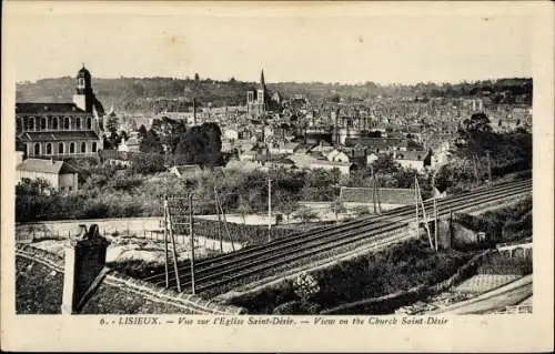 Ak Lisieux Calvados, Vue sur l'Eglise Saint Desir