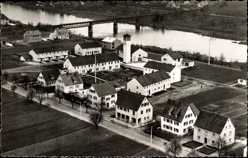 Ak Erlenbach am Main in Unterfranken, Martin Luther Kirche, Fliegeraufnahme