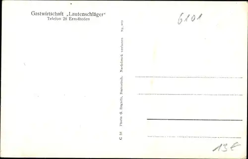 Ak Neutsch Modautal im Odenwald, Gastwirtschaft Lautenschläger, Ehrenmal, Gesamtansicht