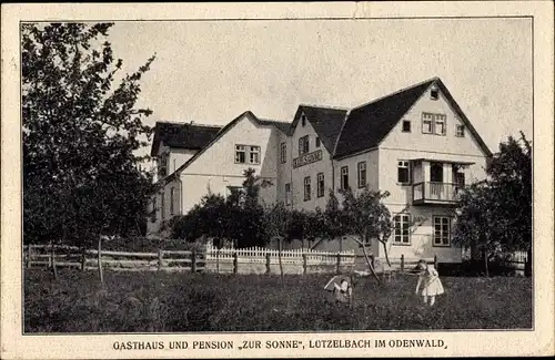 Ak Lützelbach im Odenwald Hessen, Pension Zur Sonne