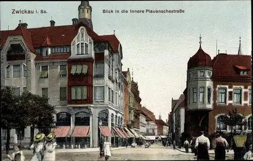 Ak Zwickau in Sachsen, Innere Plauenschestraße