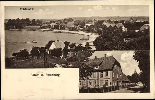 Ak Salem in Lauenburg, Totalansicht der Ortschaft, Gasthaus Lindenhof