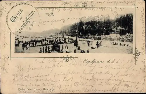 Ak Hamburg Altona Oevelgönne, Fährhaus, Strandpartie