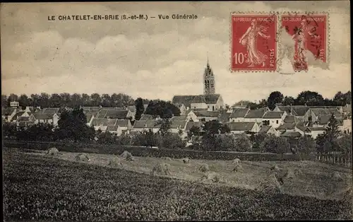 Ak Le Chatelet en Brie Seine et Marne, Vue generale