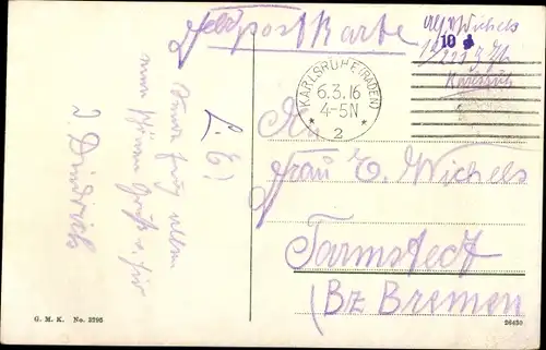 Ak Karlsruhe in Baden, Schwarzwaldhaus mit See