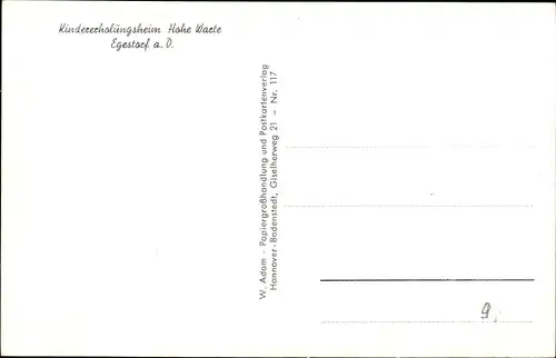 Ak Egestorf Barsinghausen am Deister, Kinderheim Hohe Warte, Forsthaus Kniggenbrick, Nordmannsturm