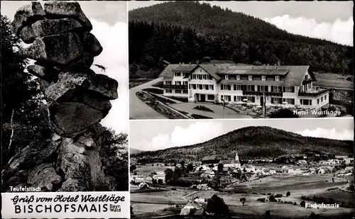 Ak Bischofsmais Niederbayern, Hotel Wastlsäge, Teufelstisch