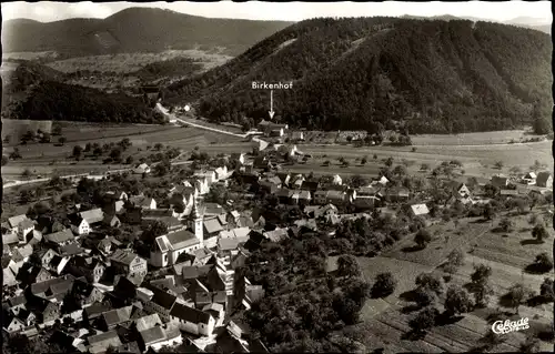 Ak Gossersweiler in der Pfalz, Birkenhof, Ort, Fliegeraufnahme