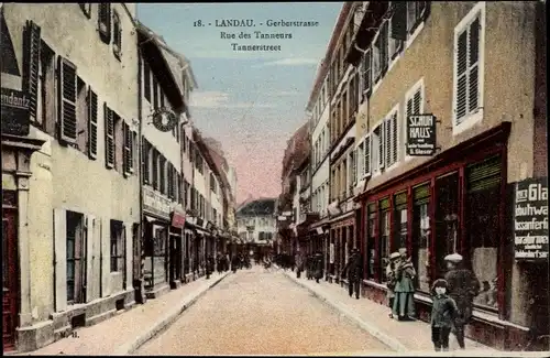 Ak Landau in der Pfalz, Gerberstraße, Geschäfte