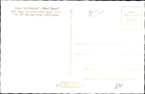 Ak Bayerisch Eisenstein im Bayrischen Wald, Haus Lärchenhof