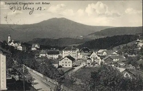 Ak Bayerisch Eisenstein im Bayrischen Wald, Teilansicht mit Arber