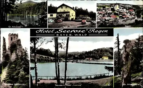 Ak Regen im Bayerischen Wald, Hotel Seerose, Gr. Arbersee, Ruine