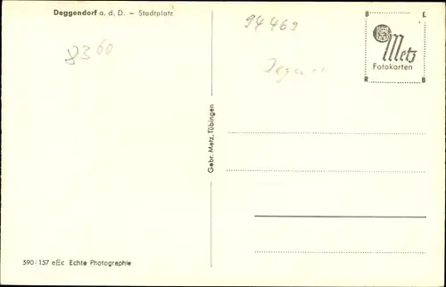 Ak Deggendorf im Bayerischen Wald Niederbayern, Stadtplatz