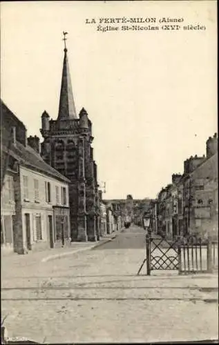 Ak La Ferté Milon Aisne, Église Saint Nicolas