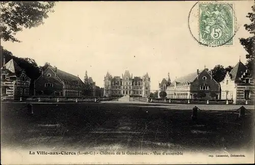 Ak La Ville aux Clercs Loir et Cher, Chateau de la Gaudinière, Vue d´ensemble