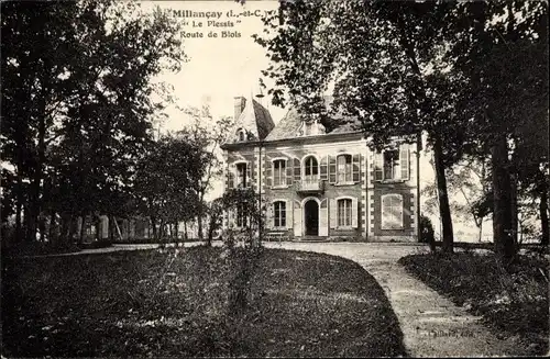 Ak Millancay Loir et Cher, Le Plessis, Route de Blois