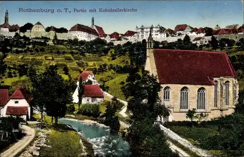 Ak Rothenburg ob der Tauber Mittelfranken, Ort, Kobolzellerkirche