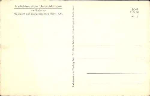 Ak Unteruhldingen Uhldingen Mühlhofen am Bodensee, Freilichtmuseum, Pfahldorf