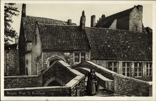 Ak Bruges Brügge Flandern Westflandern, Pont St. Boniface