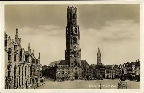 Ak Bruges Brügge Flandern Westflandern, Le Grand Place