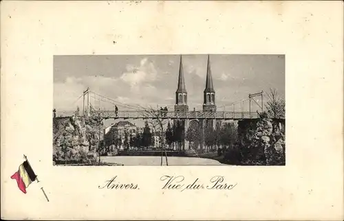 Passepartout Ak Anvers Antwerpen Flandern, Vue du Parc
