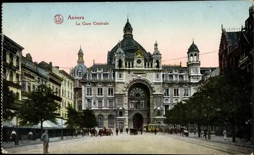 Ak Anvers Antwerpen Flandern, La Gare Centrale