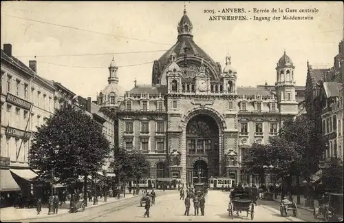 Ak Anvers Antwerpen Flandern, La Gare Centrale