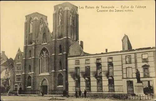 Ak Dendermonde Termonde Ostflandern, Les Ruines , Eglise de l'Abbaye