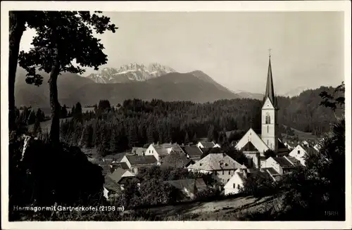 Ak Hermagor Pressegger See Kärnten, Gesamtansicht, Gartnerkofel