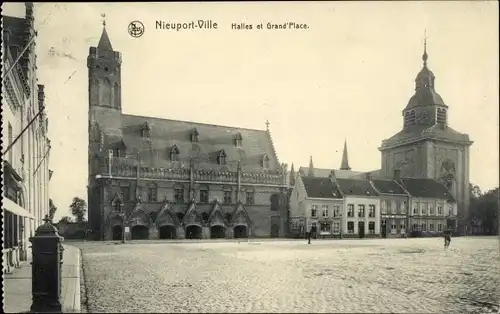 Ak Nieuwpoort Nieuport Westflandern, Halles et Grand' Place